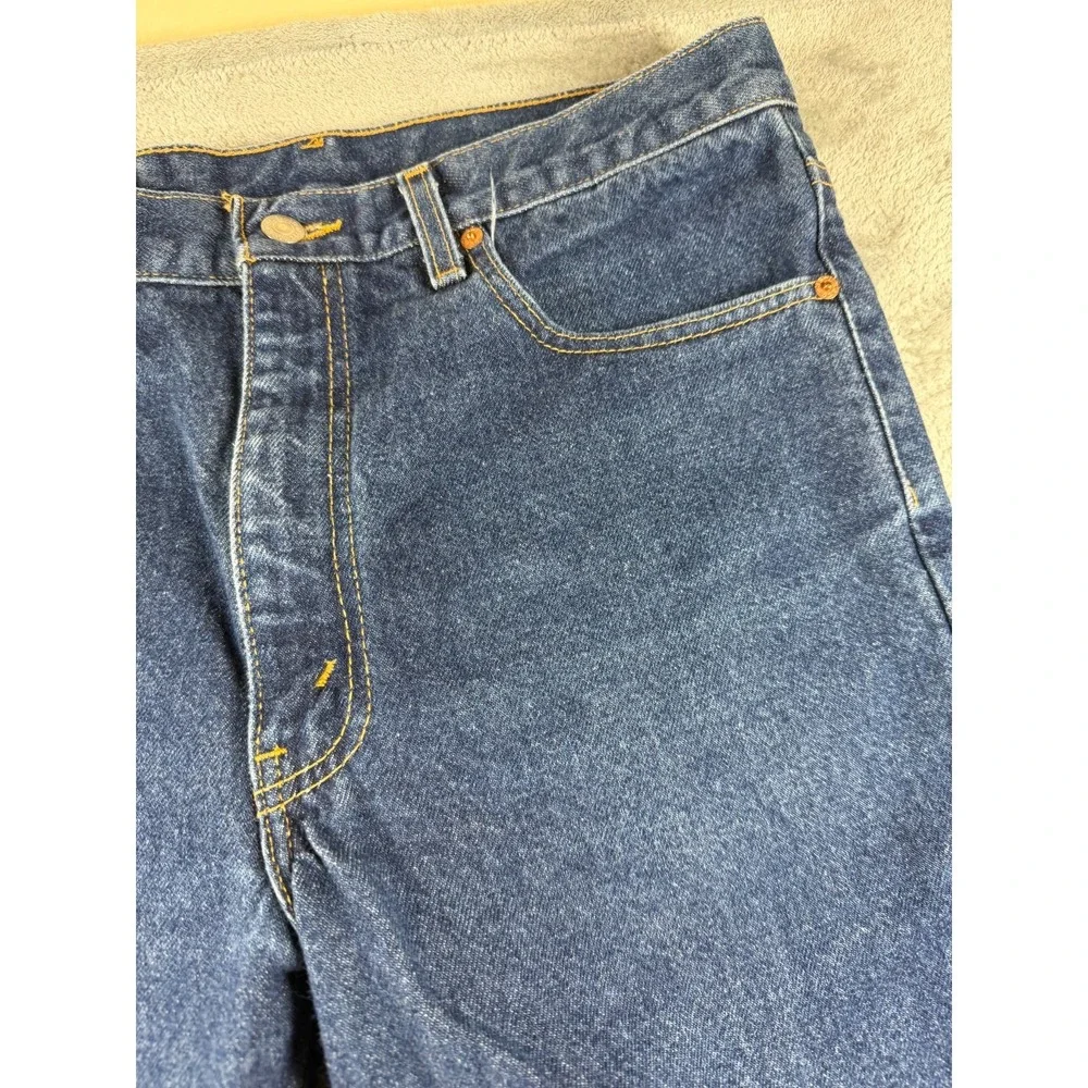 Vtg Levi's 517 Boot Cut Jeans Mens 34x30 USA Black Batwing Denim